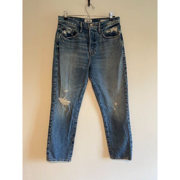 FRAME Le Original in Bluejay Rips Size 29  (10) Button Fly - Picture 2 of 6